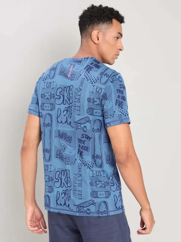 Men Jacquard Slim Fit Crew Neck T-shirt with DOUBLE COOL - Image 3
