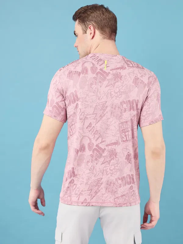 Men Jacquard Slim Fit Crew Neck T-shirt with DOUBLE COOL - Image 3