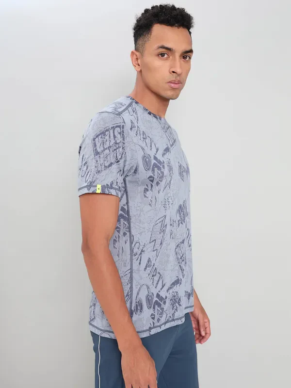 Men Jacquard Slim Fit Crew Neck T-shirt with DOUBLE COOL - Image 4
