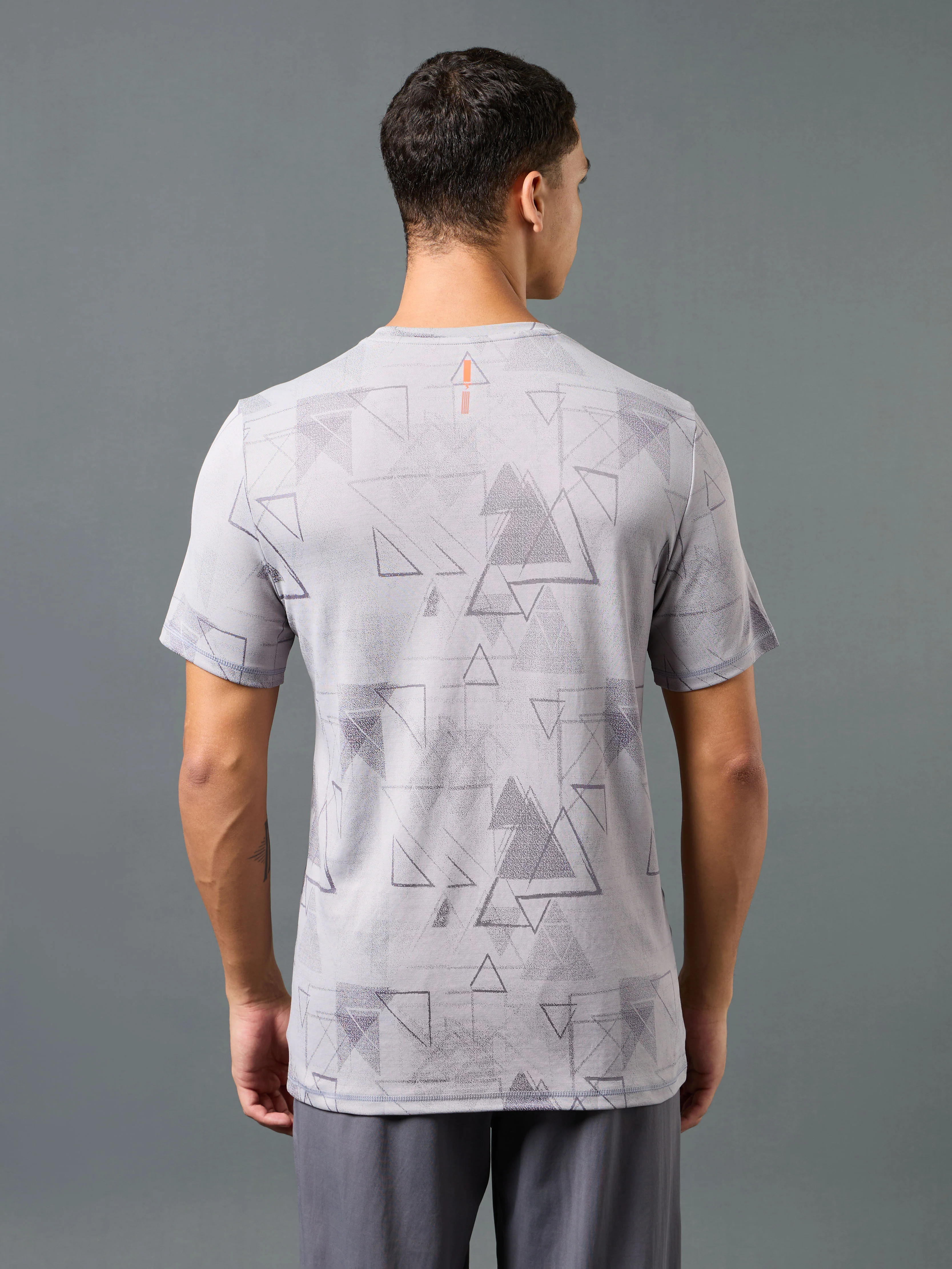 Men Jacquard Slim Fit Crew Neck T-shirt with DOUBLE COOL - Image 3