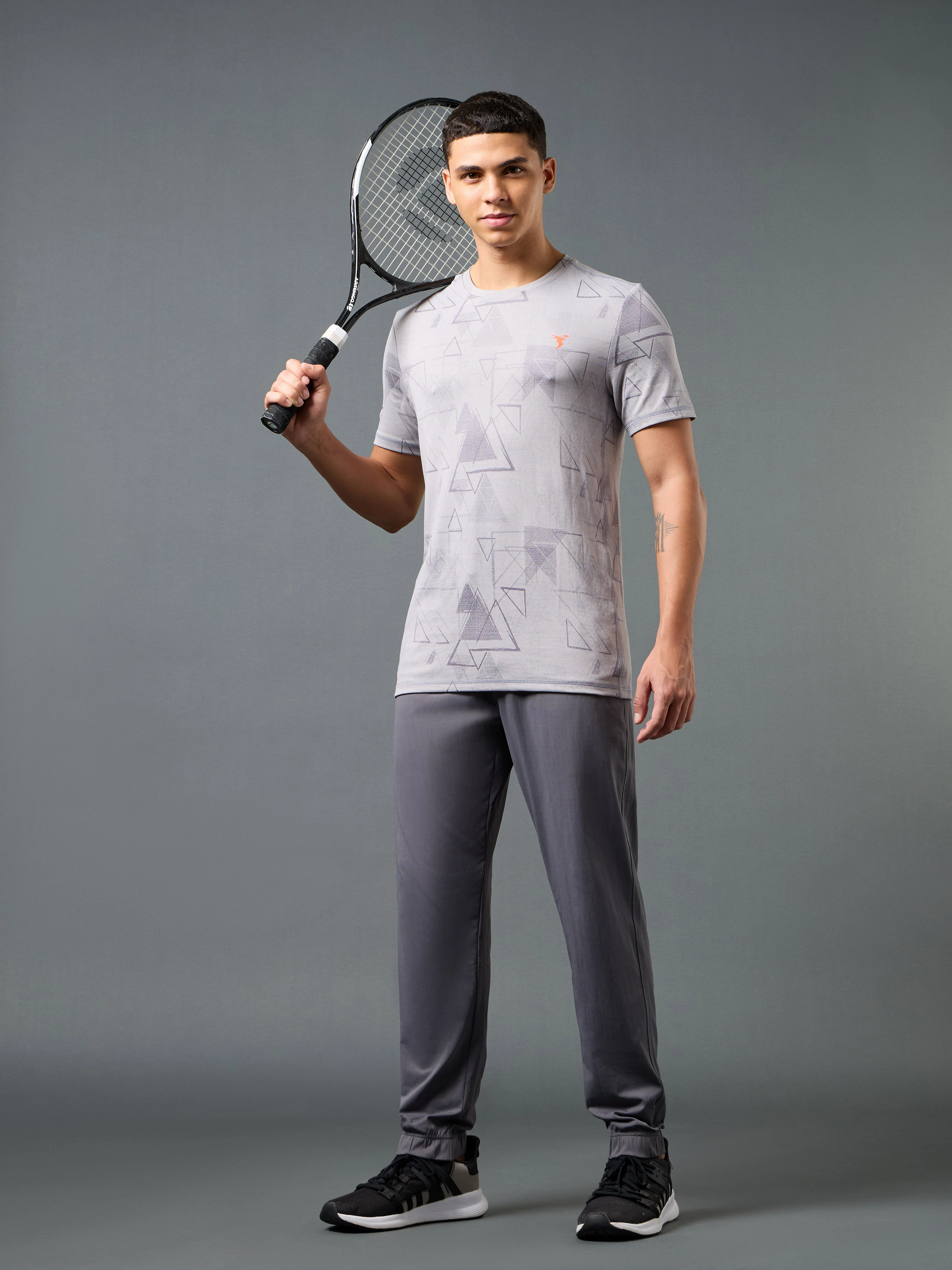 Men Jacquard Slim Fit Crew Neck T-shirt with DOUBLE COOL - Image 5