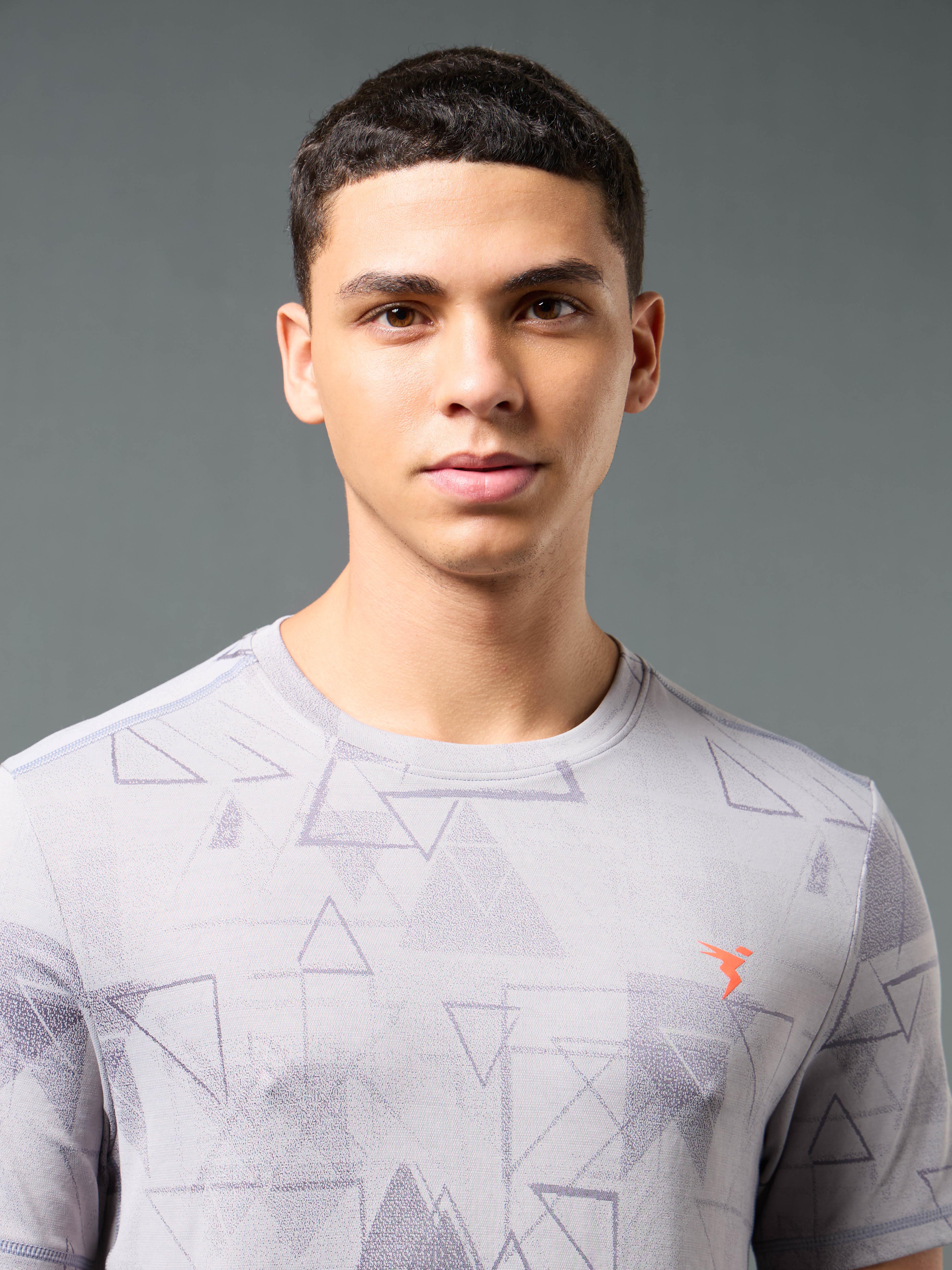 Men Jacquard Slim Fit Crew Neck T-shirt with DOUBLE COOL - Image 6