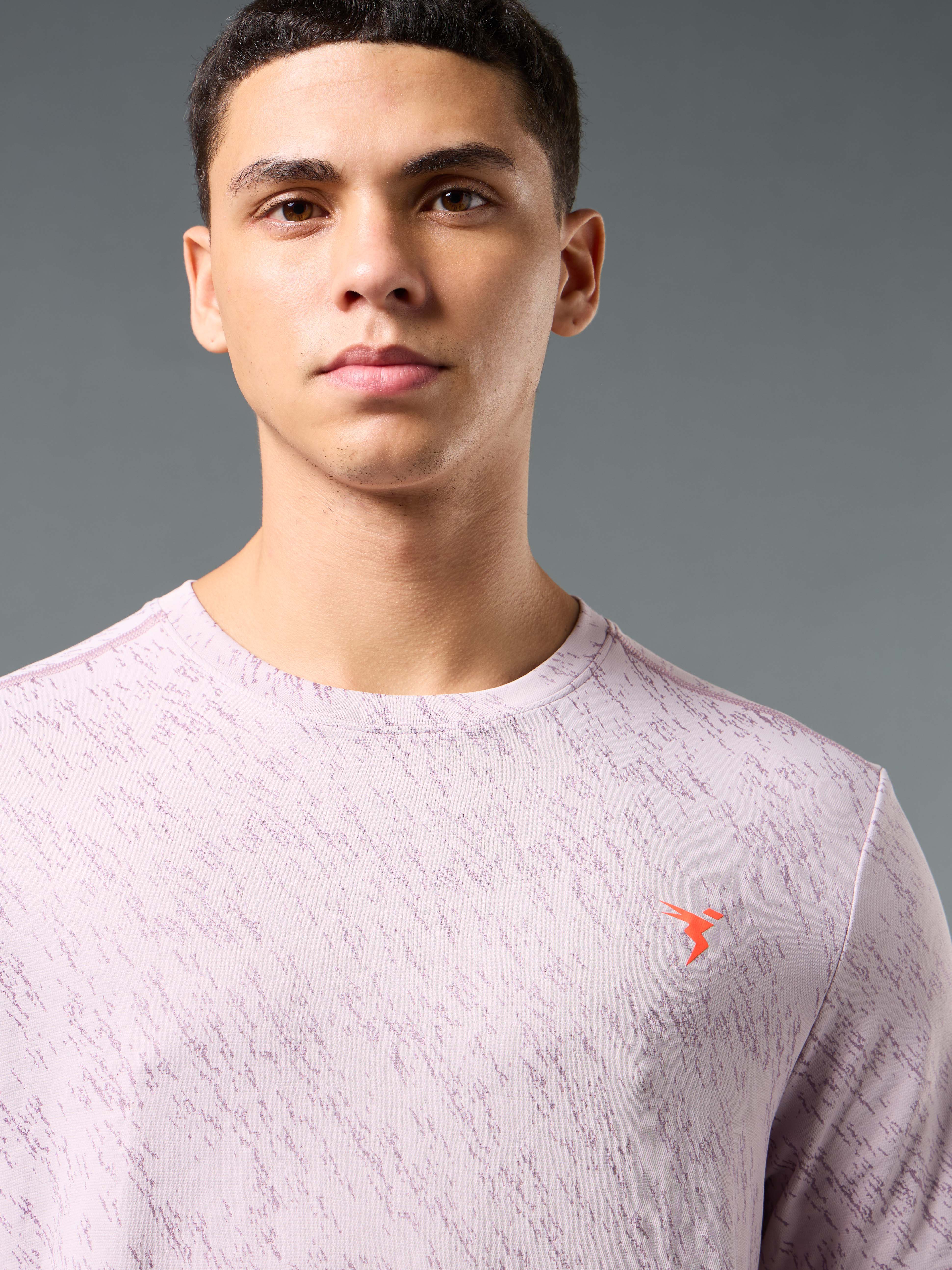 Men Jacquard Slim Fit Crew Neck T-shirt with DOUBLE COOL - Image 6
