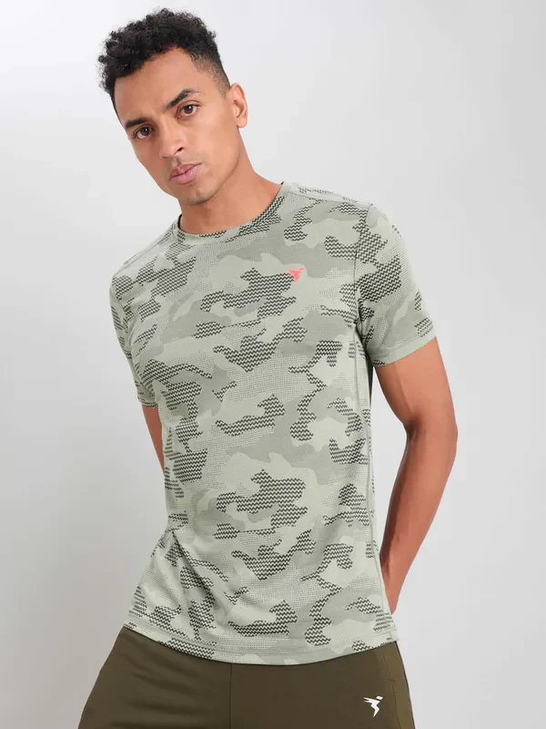 Men Jacquard Slim Fit Crew Neck T-shirt with DOUBLE COOL - Image 6