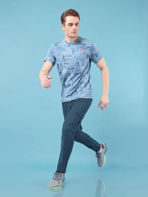 Men Jacquard Slim Fit Crew Neck T-shirt with DOUBLE COOL - Image 5