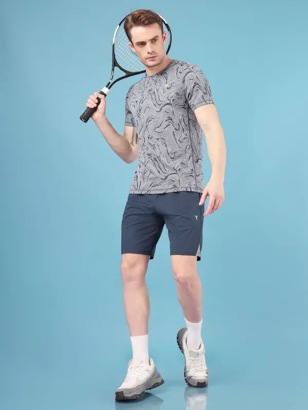 Men Jacquard Slim Fit Crew Neck T-shirt with DOUBLE COOL - Image 6