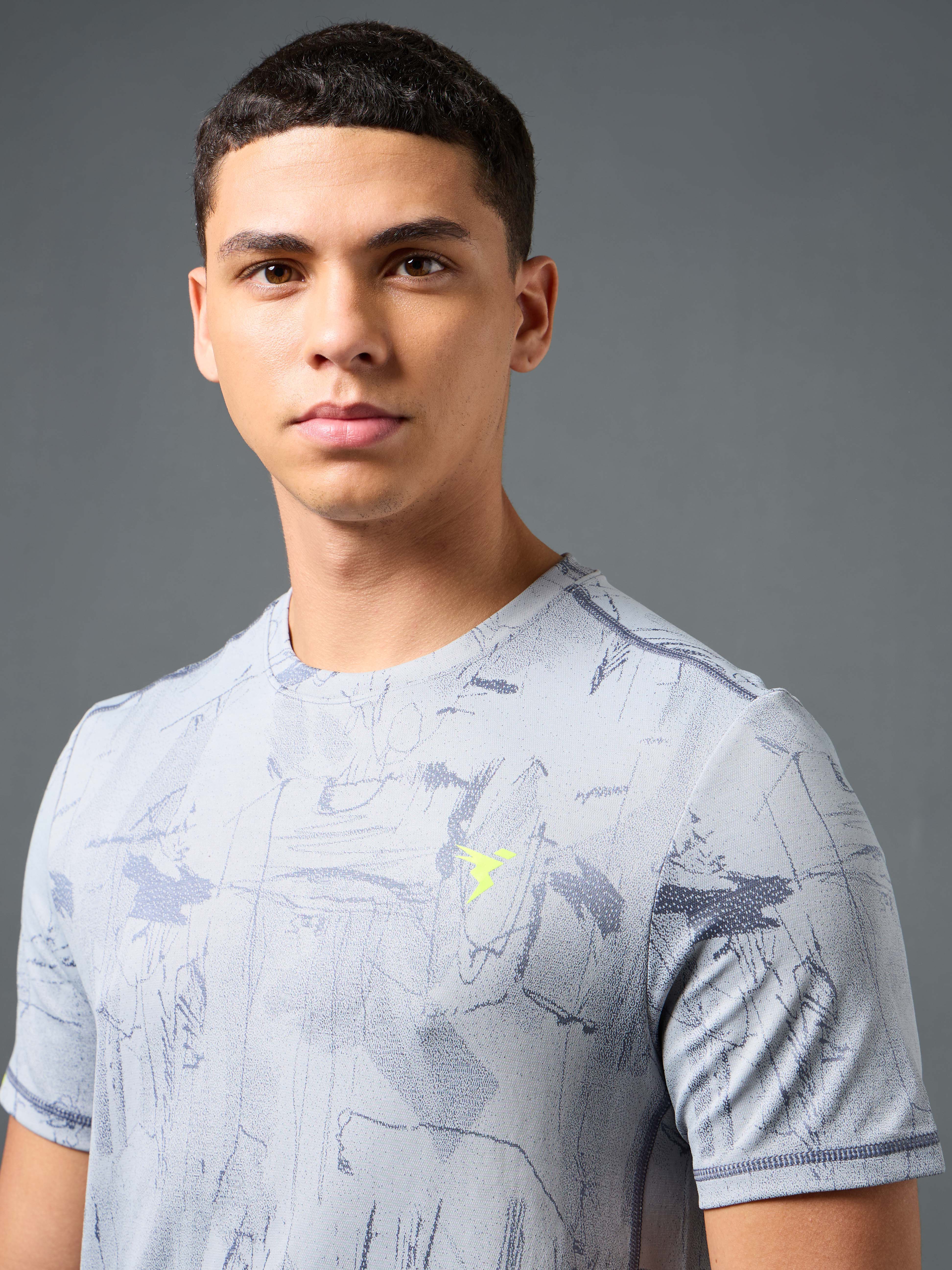 Men Jacquard Slim Fit Crew Neck T-shirt with DOUBLE COOL - Image 6