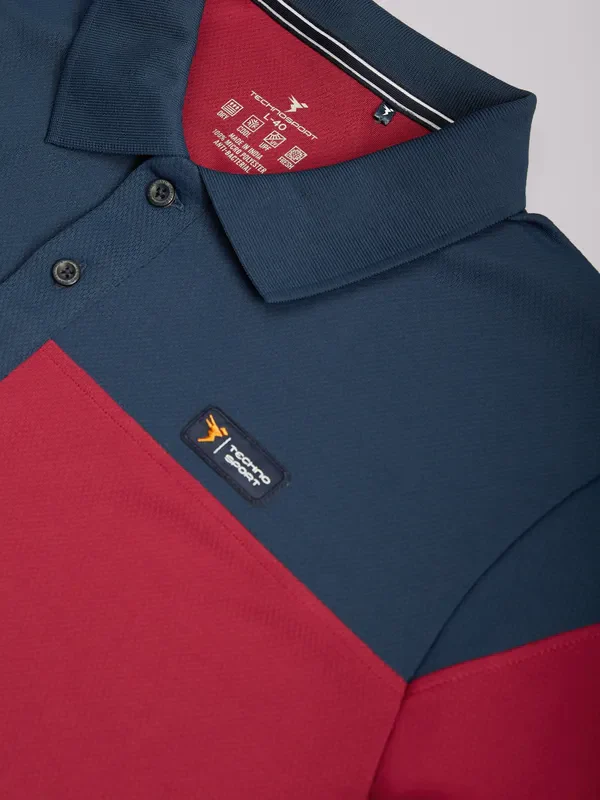 Men Colorblock Slim Fit Polo T-shirt with TECHNO DRY - Image 7