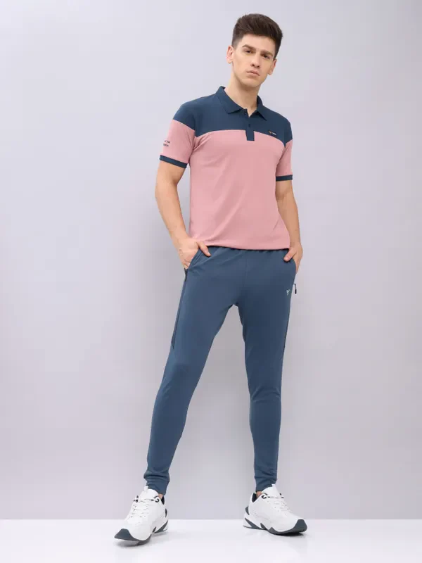 Men Colorblock Slim Fit Polo T-shirt with TECHNO DRY - Image 2