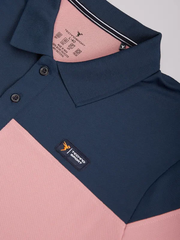 Men Colorblock Slim Fit Polo T-shirt with TECHNO DRY - Image 7