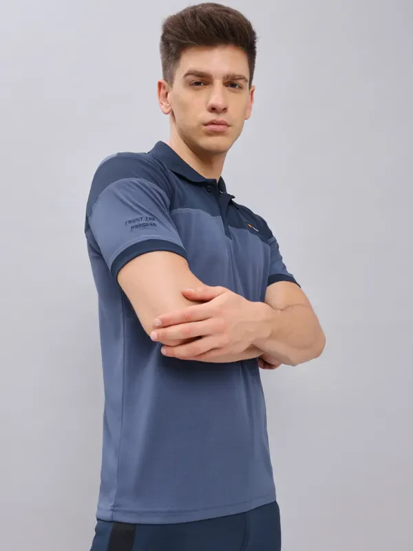 Men Colorblock Slim Fit Polo T-shirt with TECHNO DRY - Image 6