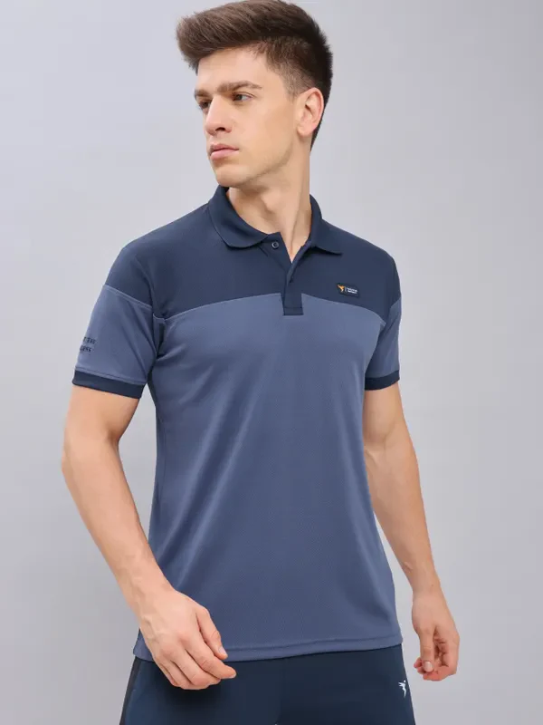 Men Colorblock Slim Fit Polo T-shirt with TECHNO DRY - Image 8