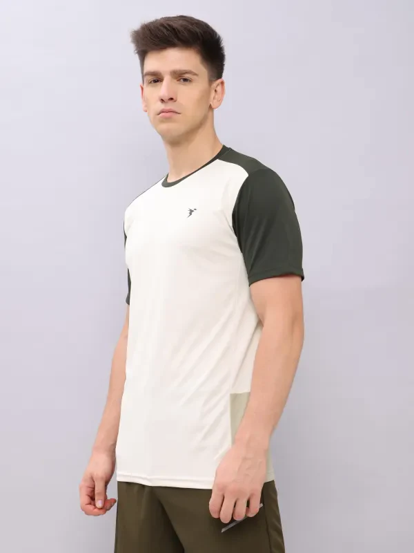 Men Colorblock Slim Fit Crew Neck T-shirt with TECHNO COOL+ - Image 5