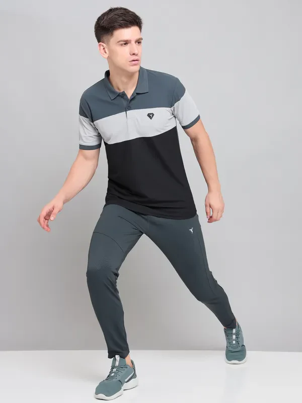 Men Colorblock Slim Fit Polo T-shirt with MATPIQ - Image 7
