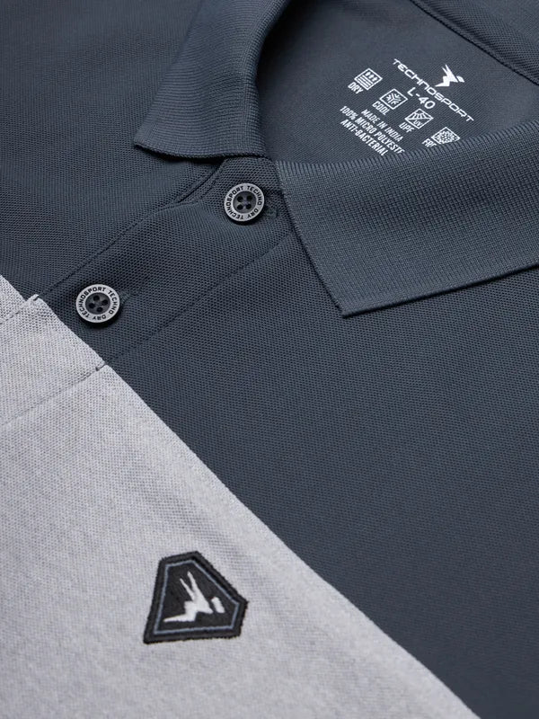 Men Colorblock Slim Fit Polo T-shirt with MATPIQ - Image 9