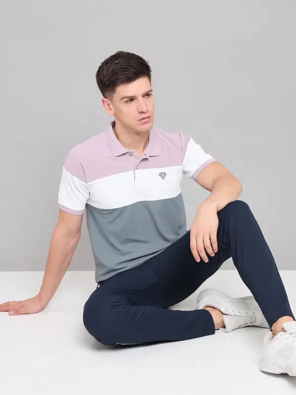Men Colorblock Slim Fit Polo T-shirt with MATPIQ - Image 6