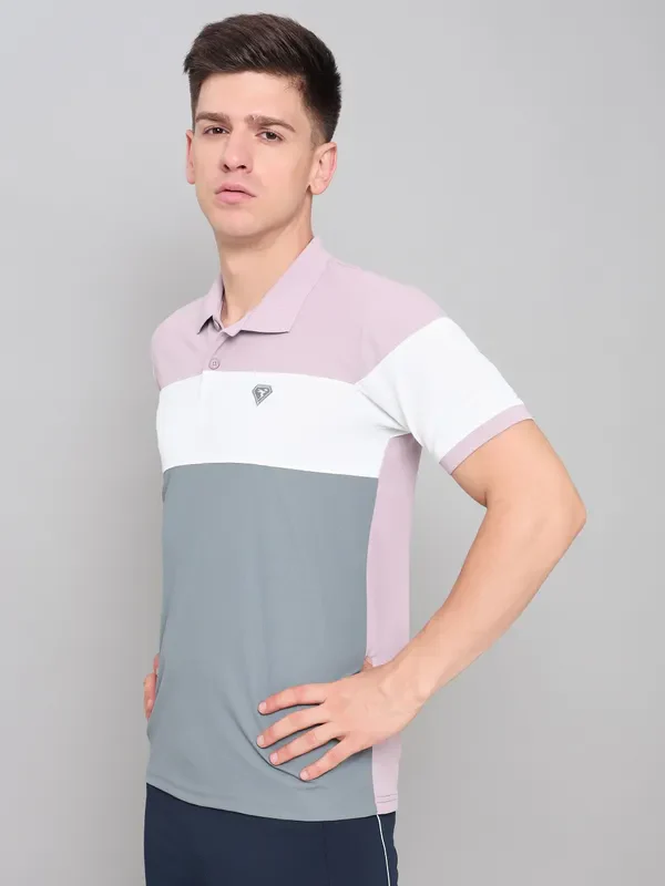 Men Colorblock Slim Fit Polo T-shirt with MATPIQ - Image 7