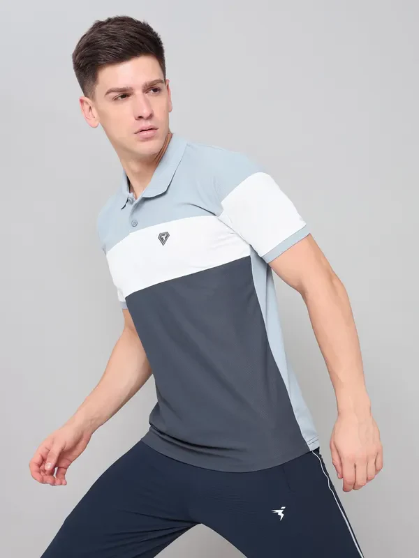 Men Colorblock Slim Fit Polo T-shirt with MATPIQ - Image 5