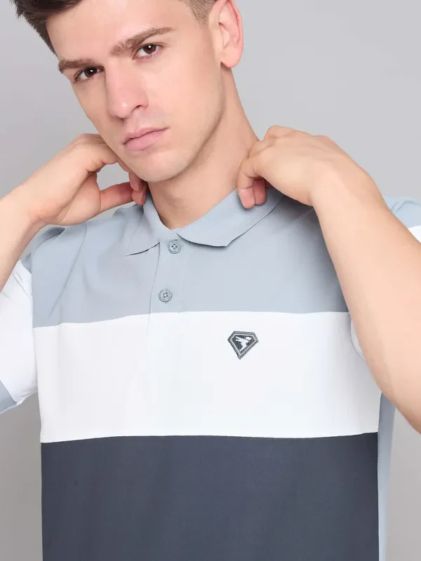 Men Colorblock Slim Fit Polo T-shirt with MATPIQ - Image 7