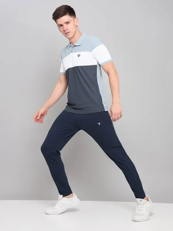 Men Colorblock Slim Fit Polo T-shirt with MATPIQ - Image 8