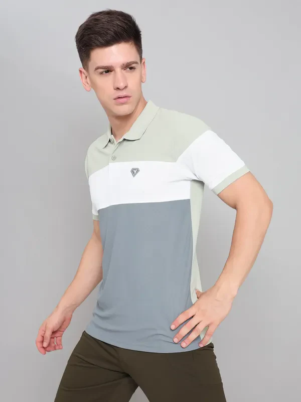 Men Colorblock Slim Fit Polo T-shirt with MATPIQ - Image 5