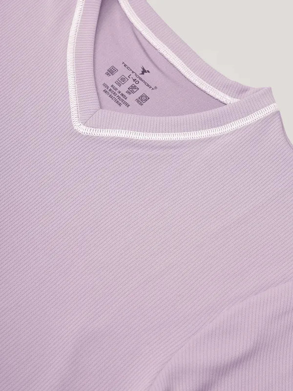Men Solid Slim Fit V Neck T-shirt with TECHNO COOL+ - Image 8