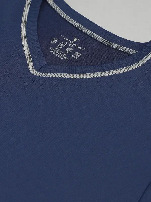 Men Solid Slim Fit V Neck T-shirt with TECHNO COOL+ - Image 10
