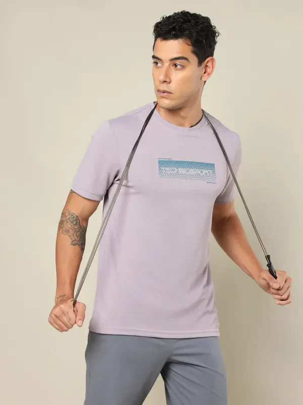 Men Printed Regular Fit Crew Neck T-shirt with TECHNO COOL+ - Image 11