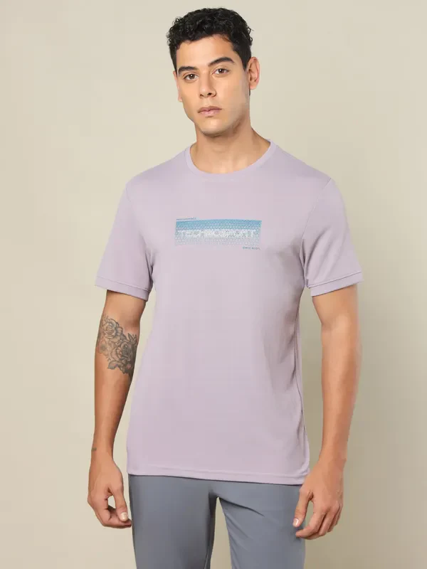 Men Printed Regular Fit Crew Neck T-shirt with TECHNO COOL+ - Image 6