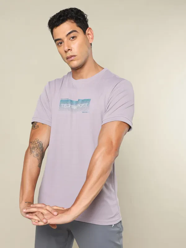 Men Printed Regular Fit Crew Neck T-shirt with TECHNO COOL+ - Image 9