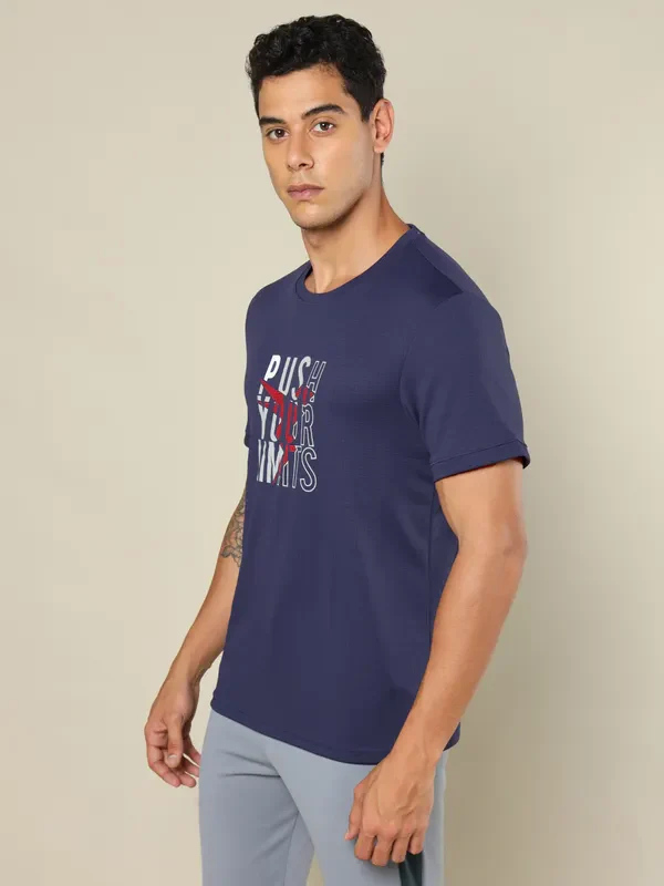 Men Printed Regular Fit Crew Neck T-shirt with TECHNO COOL+ - Image 3