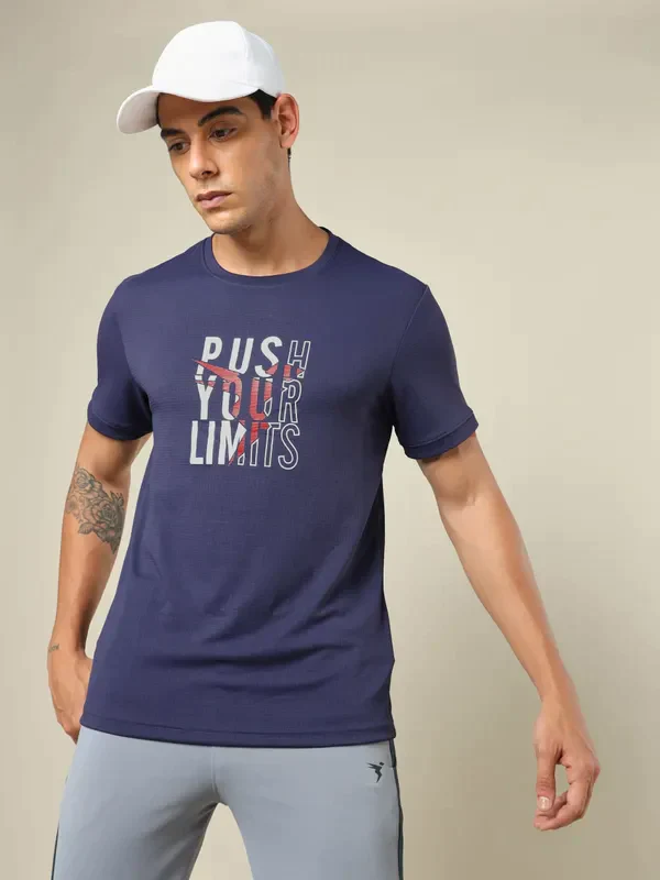 Men Printed Regular Fit Crew Neck T-shirt with TECHNO COOL+ - Image 9