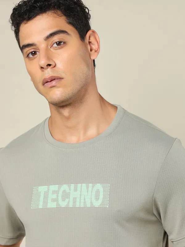Men Printed Regular Fit Crew Neck T-shirt with TECHNO COOL+ - Image 6