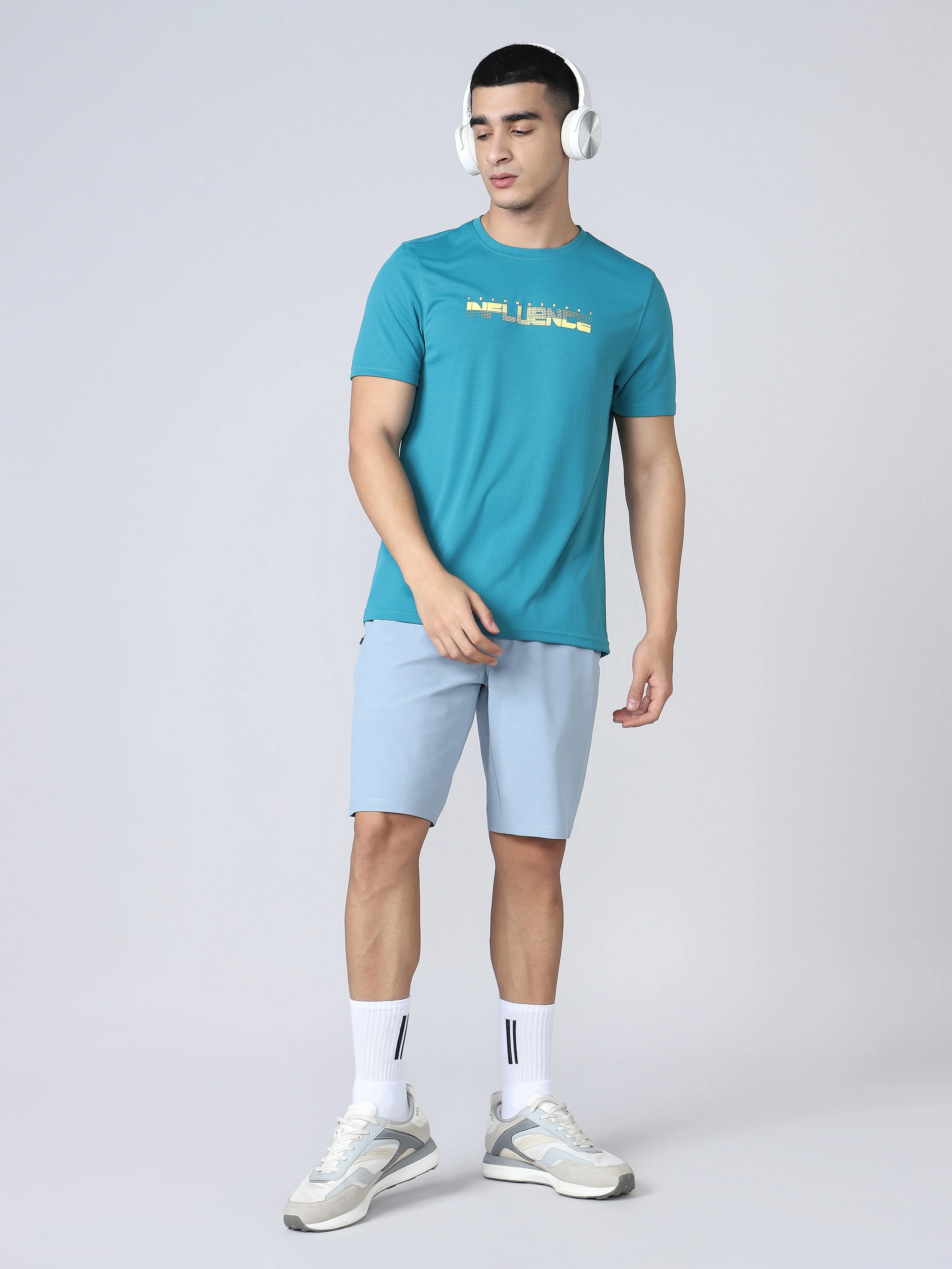 Men Printed Regular Fit Crew Neck T-shirt with TECHNO COOL+ - Image 6