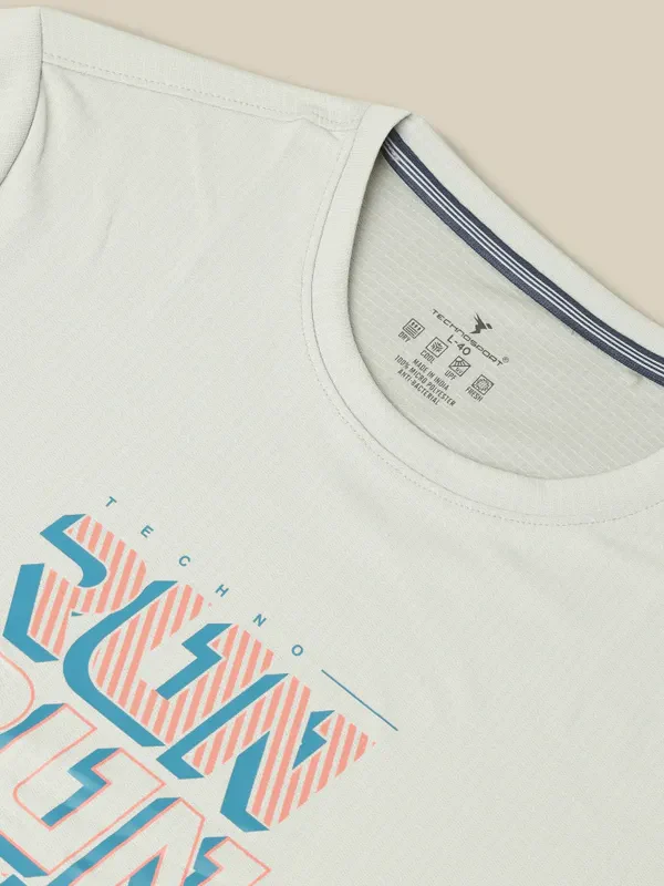Men Printed Regular Fit Crew Neck T-shirt with TECHNO COOL+ - Image 7