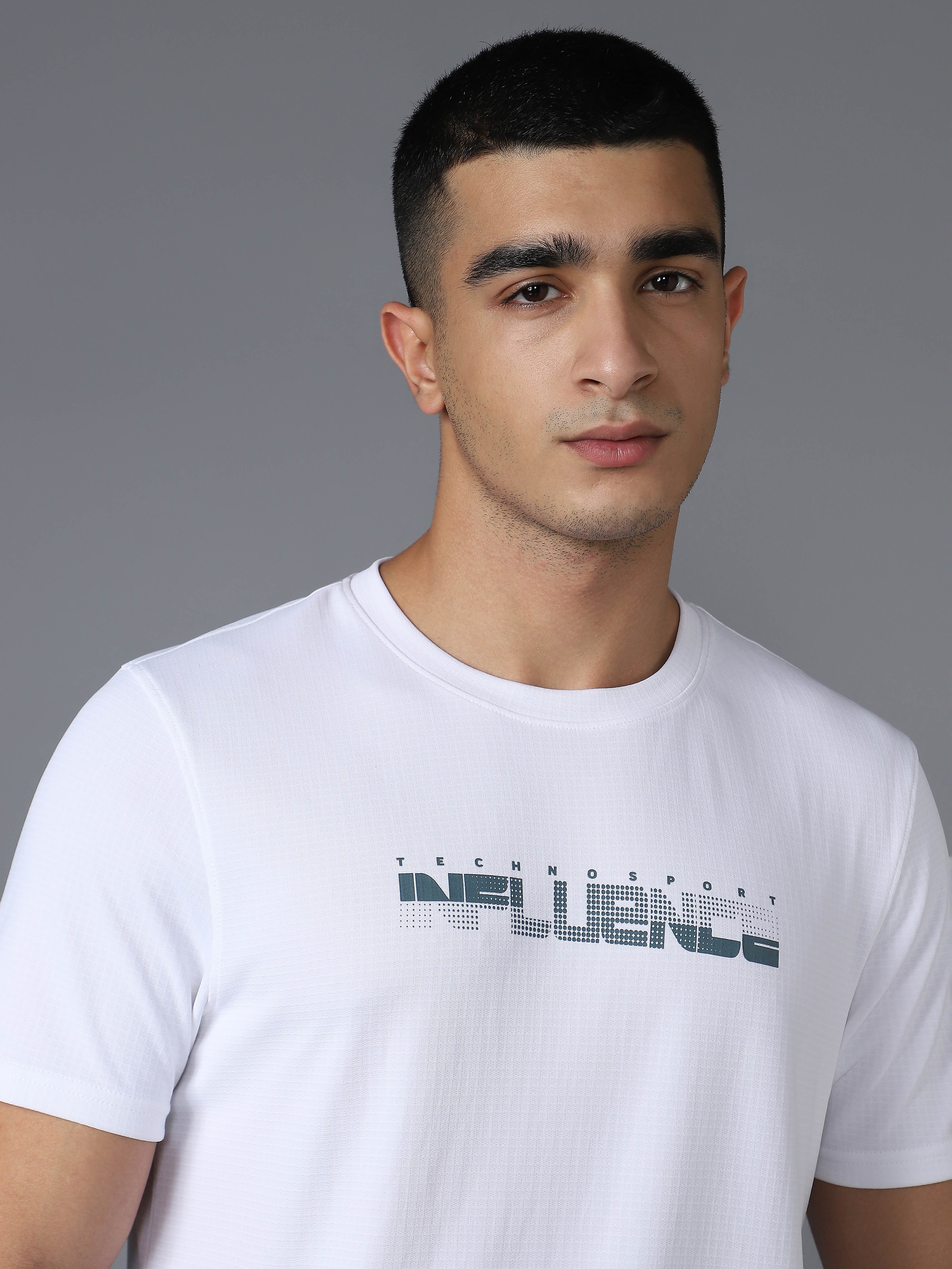 Men Printed Regular Fit Crew Neck T-shirt with TECHNO COOL+ - Image 7