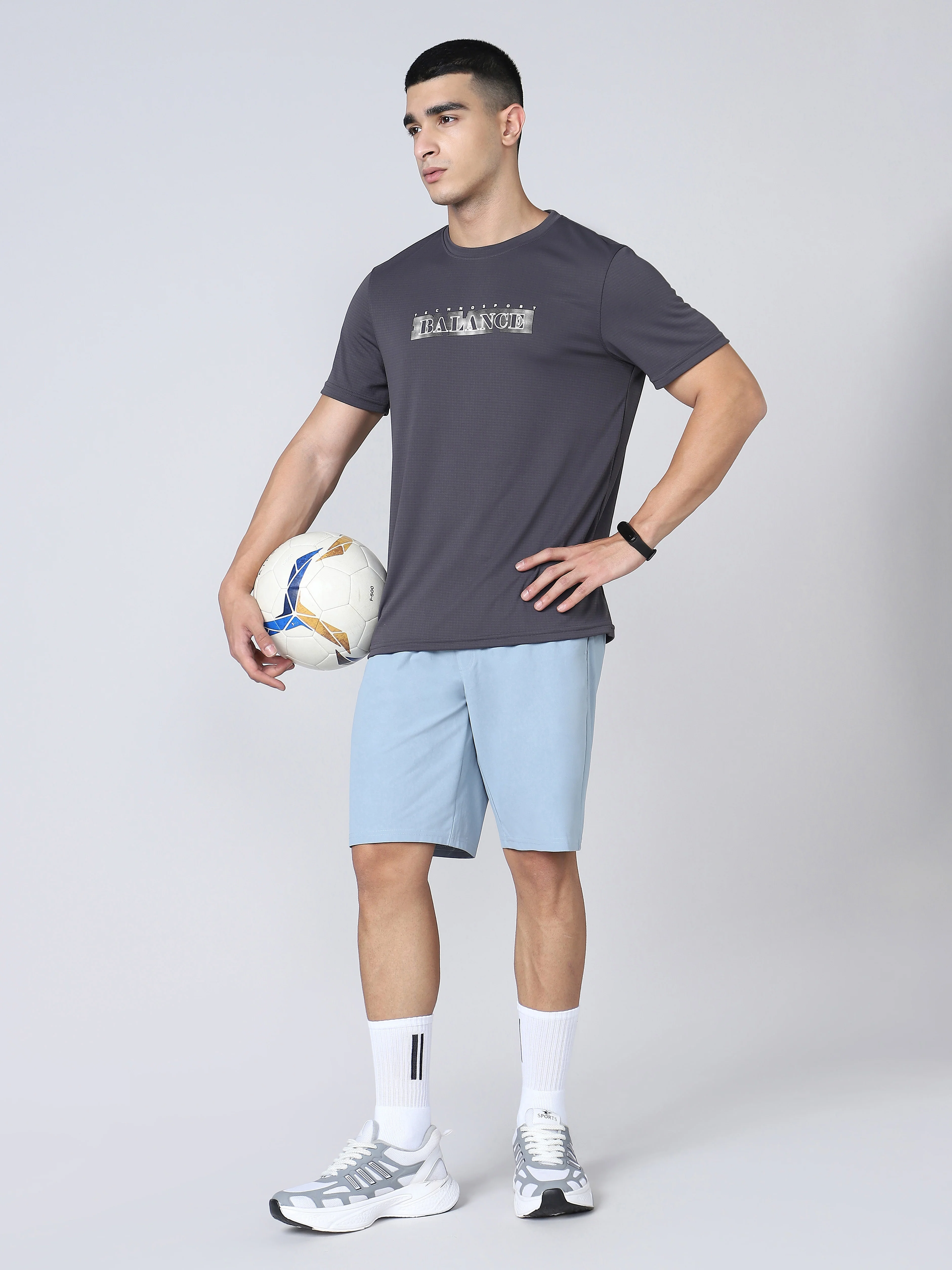 Men Printed Regular Fit Crew Neck T-shirt with TECHNO COOL+ - Image 5
