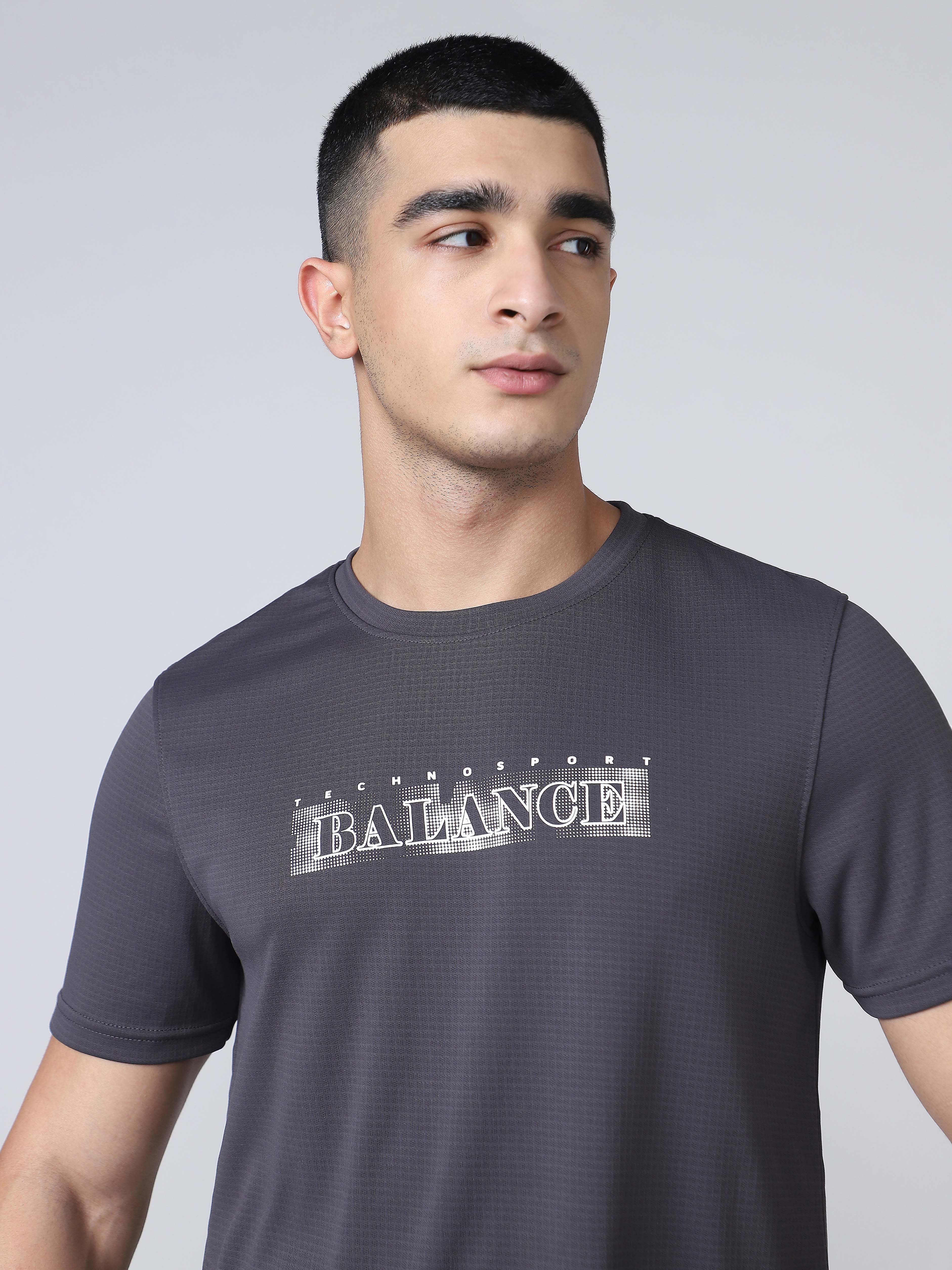 Men Printed Regular Fit Crew Neck T-shirt with TECHNO COOL+ - Image 7