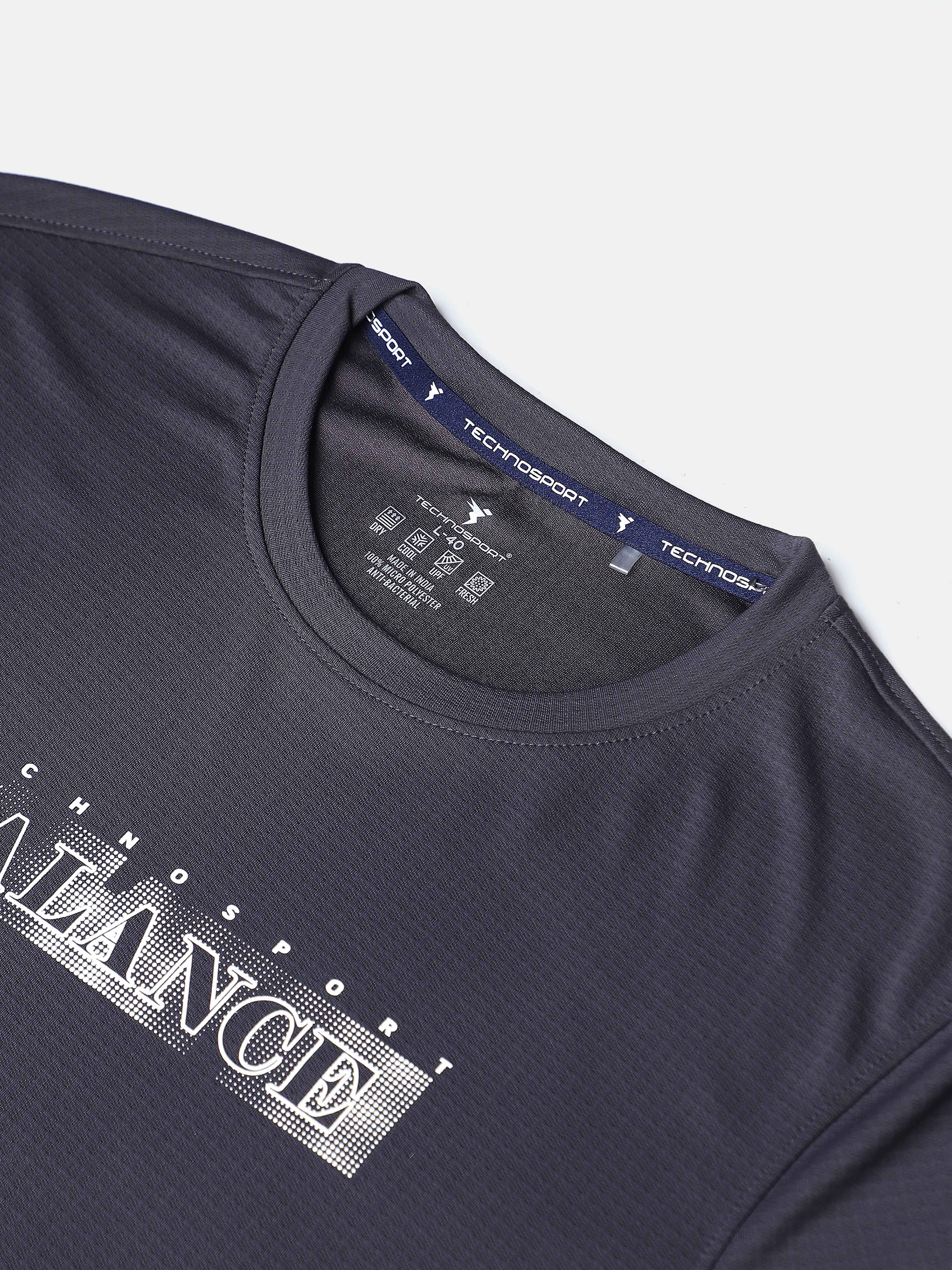 Men Printed Regular Fit Crew Neck T-shirt with TECHNO COOL+ - Image 9