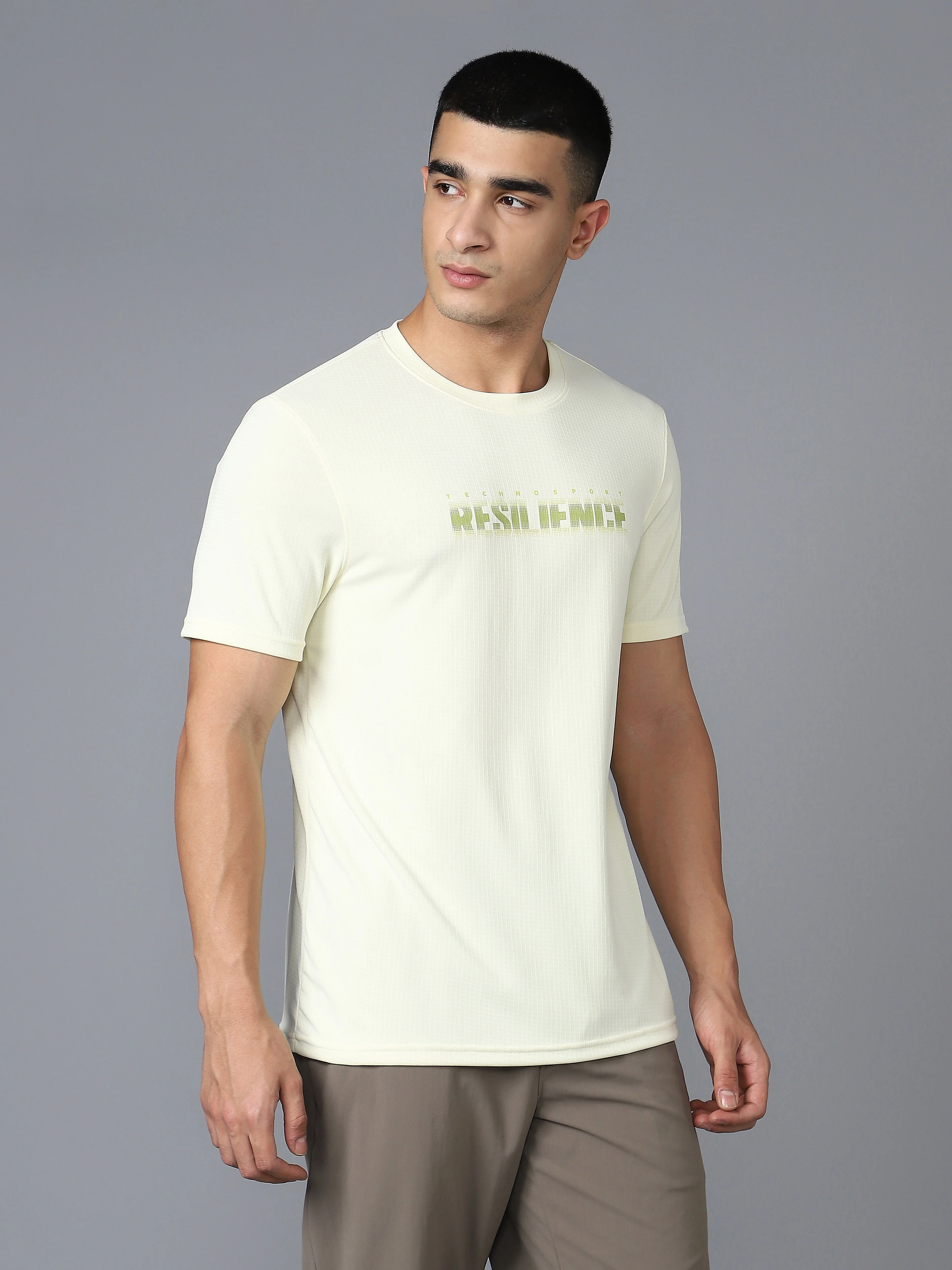 Men Printed Regular Fit Crew Neck T-shirt with TECHNO COOL+ - Image 3