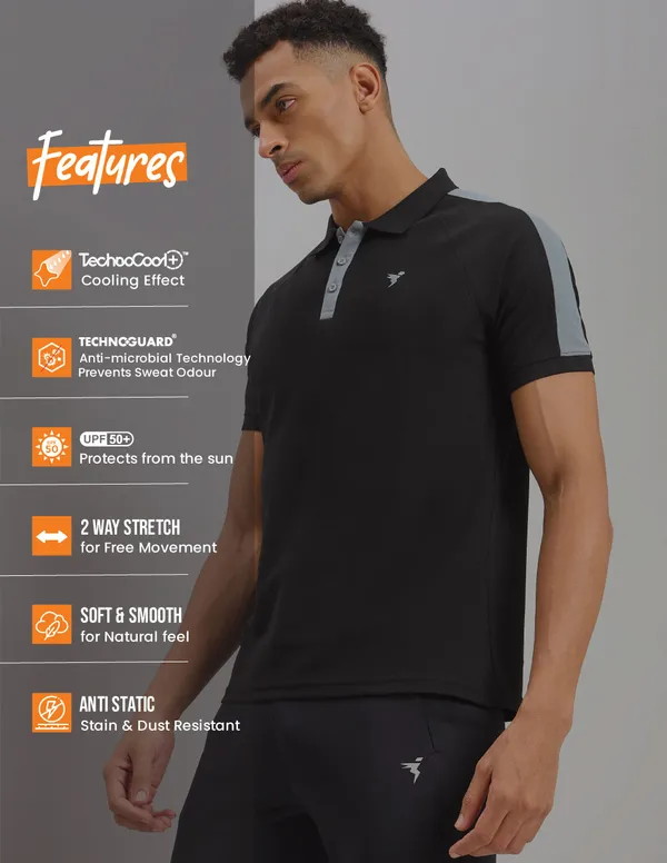 Men Colorblock Slim Fit Polo T-shirt with MATPIQ - Image 6
