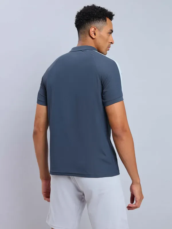 Men Colorblock Slim Fit Polo T-shirt with MATPIQ - Image 4