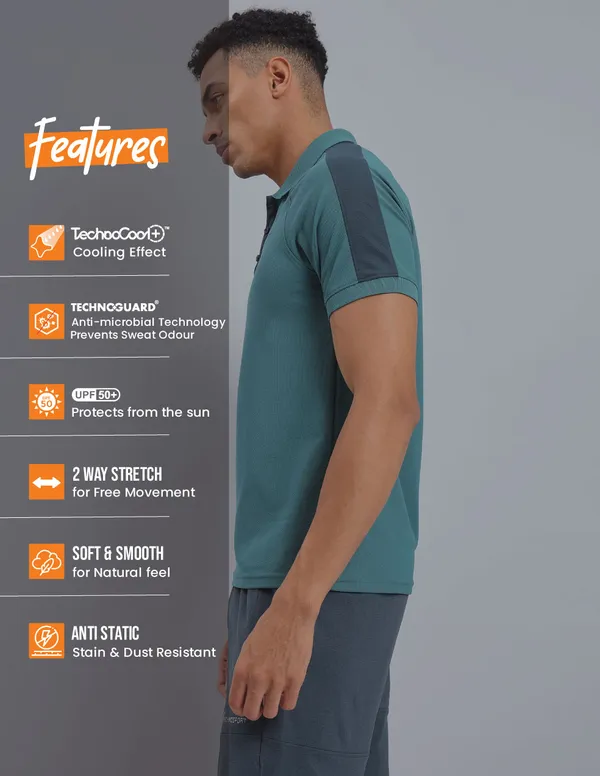 Men Colorblock Slim Fit Polo T-shirt with MATPIQ - Image 6