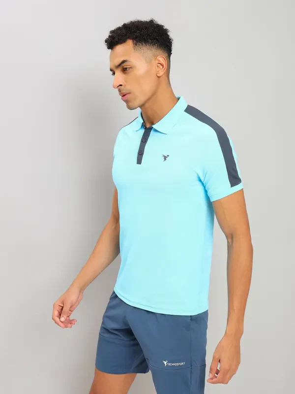 Men Colorblock Slim Fit Polo T-shirt with MATPIQ - Image 5