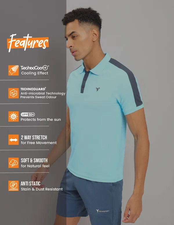 Men Colorblock Slim Fit Polo T-shirt with MATPIQ - Image 8