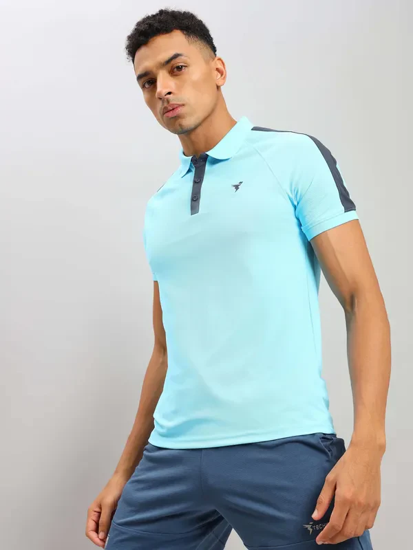 Men Colorblock Slim Fit Polo T-shirt with MATPIQ - Image 9