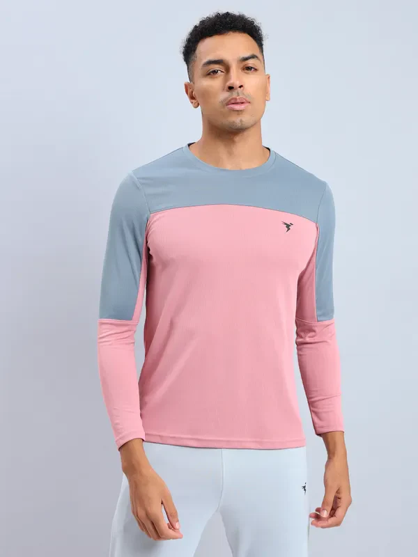 Men Colorblock Slim Fit Crew Neck T-shirt with TECHNO COOL+ - Image 5