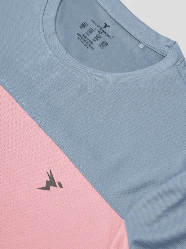 Men Colorblock Slim Fit Crew Neck T-shirt with TECHNO COOL+ - Image 7