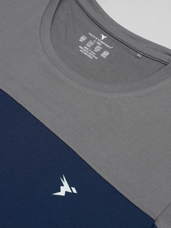 Men Colorblock Slim Fit Crew Neck T-shirt with TECHNO COOL+ - Image 8