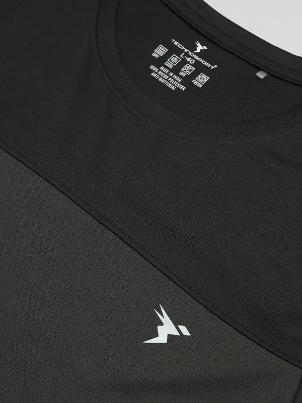 Men Colorblock Slim Fit Crew Neck T-shirt with TECHNO COOL+ - Image 8